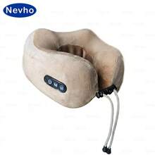 Nevho Portable U-Shaped Memory Foam Neck Massager Featuring 15-Min Smart Auto-Off Ergonomic Travel Pillow With Adjustable Toggle And Bi-Directional Kneading Type-C Rechargeable Massage Device Suitable For Commuting Reading And Home Relaxation - Brown - View 9
