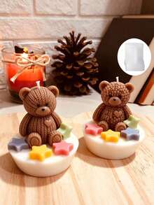 Resin Silicone Mold - Love Bear Silicone Mold Candle Gypsum Drop Jewelry Table Ornament Handmade Mold - Bear Mold - View 4