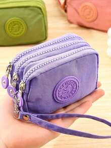 Jewelry Roll, Nylon Material 3-Layer Zipper Storage Bag Travel Jewelry Organizer, Portable With Zipper Pocket, Dust-Proof Storage Bag, Suitable For Rings, Earrings And Bracelets - Multicolor - View 2