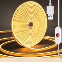 Acosh Neon Flexible Neon LED Strip Light, USB Interface, Touch Switch With Adjustable Brightness, Comes With Mounting Clips, Suitable For Indoor Decorative Patterns, Kitchen Lighting, Mirror Fill Light - Warm White - View 2