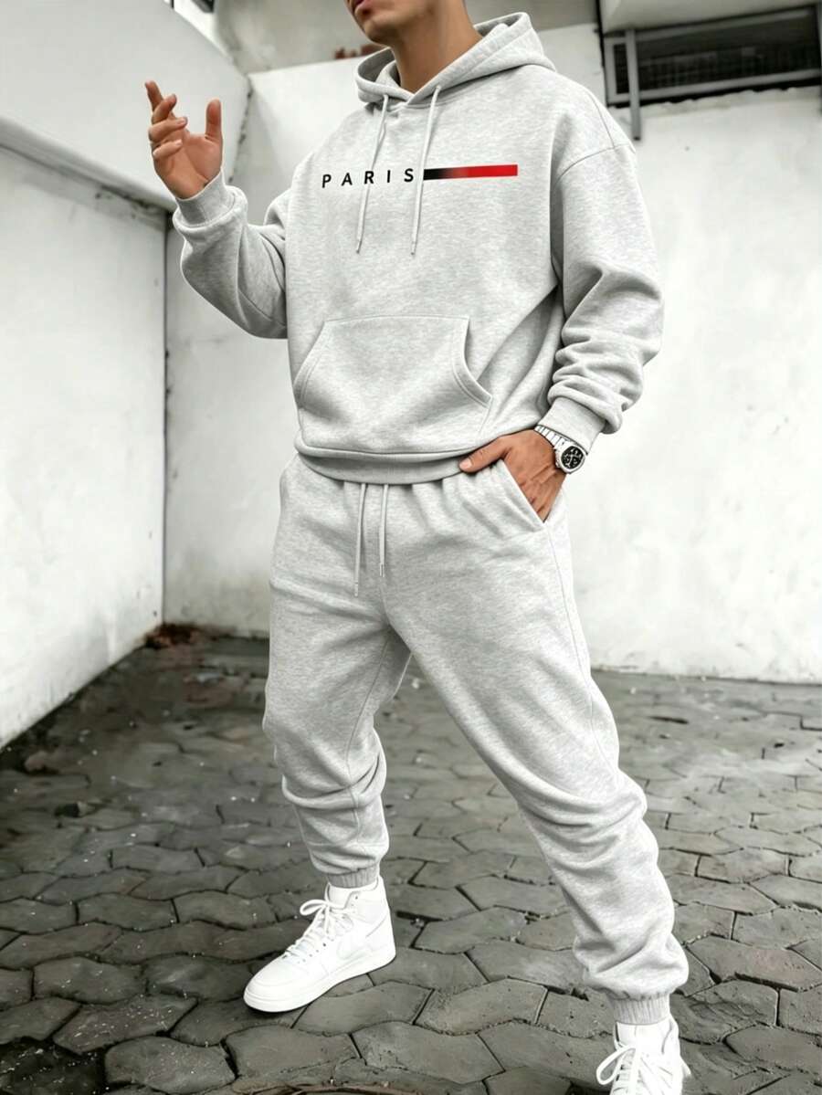 Impala Men Hoodie Co-Ords - Grey - View 1