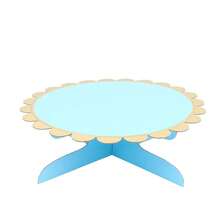 1-Tier 12.7 Inch Round Cardboard Display Stand, Gold Wavy Edge, Birthday Party Decoration Display Rack, Desktop Display Stand, Home Pink Wedding Paper Display Tray Rack - Multicolor - View 16