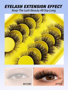 Sibeuna 6 Pairs Of New Fox/Cat Eye False Eyelashes, Create Captivating Makeup, Naturally Curled And Lengthened, Sexy Lashes To Enhance Your Charm. - Black - View 3