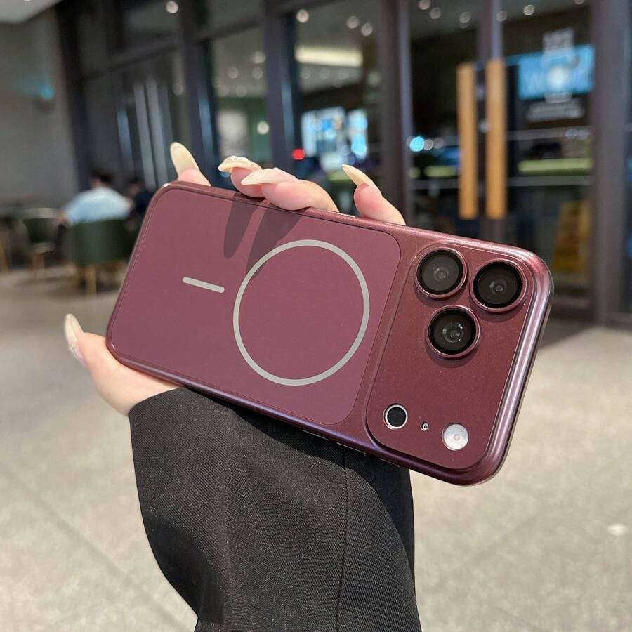磁吸升級保護殼，適用於 iPhone 17：原裝大窗磁吸保護殼，相容於 17/16/15/14/13 Air/17 Pro Max – 支援無線充電，磨砂質感 - 酒紅色 - 查看 1