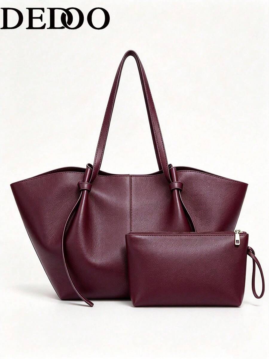 Dedoo Fashionable Large Capacity Trapezoid Designer Lock Shoulder Bag Luxury PU Leather Handbag Premium Underarm Bag