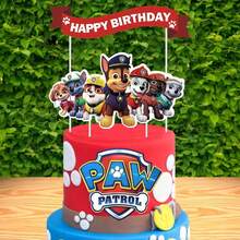 Paw Patrol Birthday Cake Decoration Set, Cartoon Cake Toppers, Birthday Party Supplies - Multi-color - View 1