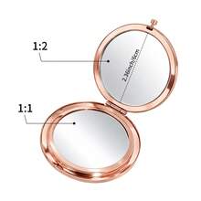 Goiple Rhinestone Makeup Mirror, Round Sparkling Rhinestone Portable Mirror, Double-Sided 2X Magnification, Folding Pocket Makeup Mirror, Portable Mini Makeup Mirror, Travel Beauty Mirror, Suitable For Business Trips And Home Use, Skincare Makeup Beauty Tool - Multicolor - View 3