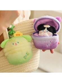 1pc Cute Plush Dog Pendant, Key Chain, Backpack Decoration, Gift - Multicolor - View 2