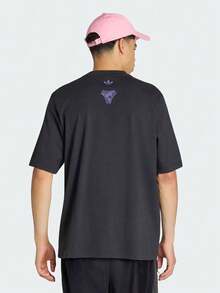 Adidas Originals Men's Graphic Tee Short Sleeve Knit Collarless T-Shirt TKX4844 - Black - View 3