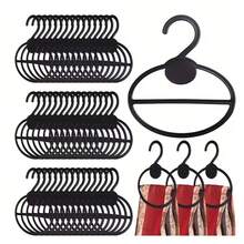 30/10/5pcs Scarf Holder Scarf Display Hook Durable Plastic Scarf Hangers Space-Saving Scarf Round Storage Solution For Scarves, Headscarves, Shawls Ideal For Closets, Dressers, And Travel - Silver - View 2