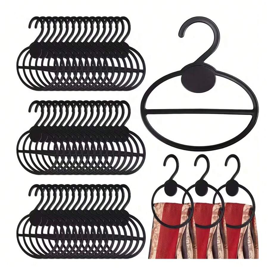 30/10/5pcs Scarf Holder Scarf Display Hook Durable Plastic Scarf Hangers Space-Saving Scarf Round Storage Solution For Scarves, Headscarves, Shawls Ideal For Closets, Dressers, And Travel