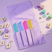 Portable Multi-Compartment Mahjong Accessories Storage Bag, Multiple Independent Divided Pockets For Storing Mahjong Tiles, Rulers, Dice And Other Game Accessories, Lightweight Foldable Fabric, Home And Outdoor Mahjong Entertainment Accessories Storage Bag, Travel Essential, Room Decor - View 1