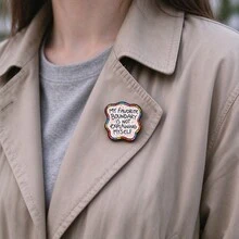 "My Favorite Boundary Is Not Explaining Myself" Quotes Enamel Pin, Colorful Wavy Quote Lapel Badge, Metal Brooch For Jacket Backpack Hat, Lovely Gift - Multicolor - View 9
