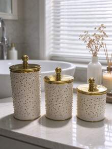 3-Piece High-End Multifunctional Airtight Containers, European-Style Leak-Proof Sealed Containers, Suitable For Tea, Grains, Candies, Kitchen Storage And Preservation, Kitchenware, Jars, Dry Foods, Spices, Coffee, Space-Saving And Anti-Drop. - Multicolor - View 9