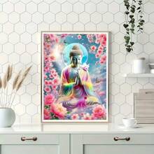 1PC DIY 5D Diamond Painting Kit Buddha Pattern - Round Full Diamond Art Mosaic Craft, Home Wall Decor, Frameless - No Frame - View 3