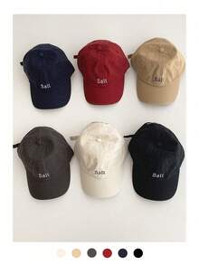 1pc Soft Top Plain Letter Embroidered Baseball Cap, New Spring/Summer Couple Versatile American Style Duck Bill Hat, Designer Style For Men And Women, Large Head Circumference, Grey Vintage Face-Slimming Sun Protection Baseball Cap - Baseball Cap - View 5