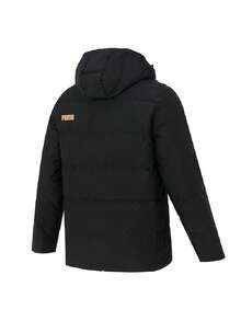 Puma Men's GOLD Down Jacket, Full Zip Hooded Puffy Warm Casual Sport Training Fitness Jacket 694698-01 - Black - View 4