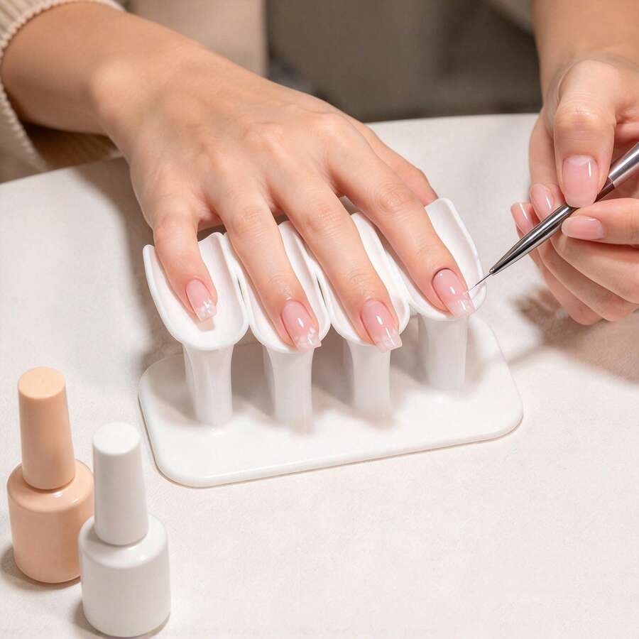 Nail Art Finger Support Stand, 4-Slot Ergonomic Design, Nail Art Hand Support Stand, Stable Base Nail Art Hand Pillow, Suitable For Nail Salon, Nail Art, Nail Art Decoration And Rhinestone Decoration Tools - View 1