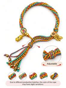 1pc Colorful Handmade Woven Rope Bracelet, Bohemian Style Women's Jewelry Gift, Unique Women's Gift, Suitable For Couples - Braided Bracelet - View 9