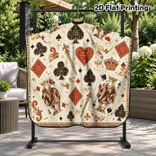 1pc Poker Suit Pattern Adult Haircutting Cape, Adjustable Neck Barber Apron, Lightweight Reusable Styling Cape, Suitable For Hair Salon And Home Hair Dyeing - Multicolor - View 6