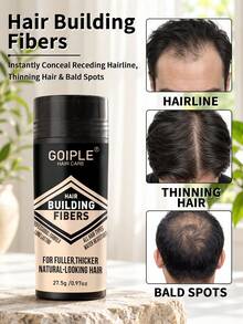 Goiple 3pcs Hair Fiber, Instantly Fill Hairline And Thin Hair, Create Fuller And Thicker Effect, Immediate Coverage For Bald Spots, Unisex Hair Fiber, Natural Hair Powder To Conceal Hair Loss (27.5g) - Multicolor - View 4