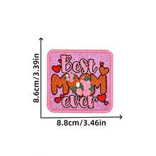 1pc Pink Mother's Day Theme "Best MOM Ever" Iron-On Patch, Decorate Jackets, Backpacks And Trucker Hats, Embroidered Heat-Transfer Patch For Clothing, Suitable For Small Business Startup - 1pcs-mom - View 7