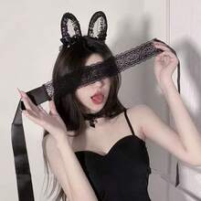 1pc Lace Eye Mask With Long Satin Ribbon - Masquerade Eye Mask, Perfect As A Gift Or Party Prop, Christmas - Multicolor - View 3