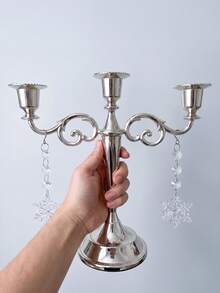 1Pc/1Set Metal Candelabra Set, Elegant Multi Arm Candle Holders, Christmas Table Centerpiece, Taper Candlestick Stand, Holiday Home Decor, Wedding Reception, Dining Table Decor, Winter Party Decorations, Festive Home Accessories, Christmas Gift. - Fashionable Style - View 14