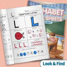 Alphabet Worksheets Activity Book, A-Z Uppercase And Lowercase Letter ...