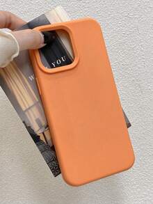 溝槽按鈕高品質液態矽膠手機殼，相容 iPhone 18 Pro Max 17 16 15 14 13 12 11 Pro Max，柔軟蠟感觸感，親膚舒適 - 橘色 - 查看 8