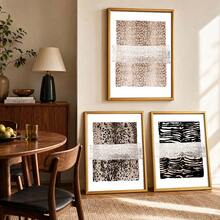 1/3pcs Framed/Unframed Luxury Fashion Animal Pattern Canvas Poster Abstract Leopard Zebra Print Stockholm Style Wall Art Maximalist Y2K Aesthetics Decor For Office,Studio,Entryway,Living Room,Modern Home Decoration - Poster - View 6