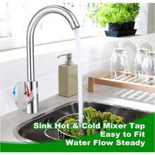 Kitchen Sink Mixer Taps Swivel Spout Single Lever Tap Mono  Faucet Modern - Silver - View 7