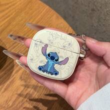 Miniso Disney Stitch Earphone Case Compatible With AirPods 1/2/3/4/5/AirPods Pro/Pro 2 Cute Cartoon Stitch Earphone Case - White - View 1