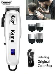 Kemei KM-PG809A 專業理髮器 USB充電式 男士理髮器 無線理髮器 - 白色 - 查看 12
