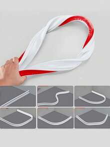 1 Roll Silicone Shower Water Barrier Strip, Easy Install Dry/Wet Separation Water Dam, No Power Required, White Bathroom Anti-Overflow Strip - A - View 3