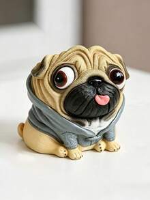 1Set Cute Dog-Shaped Planter Pot, Dual-Use Desktop Pen Holder, Pug Teddy Succulent Flower Pot, Home Table Decor Ornament Gardening Gift Home Decor - Conventional - View 12
