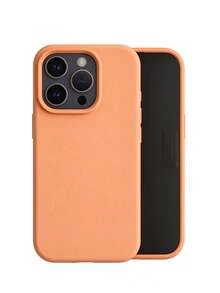 溝槽按鈕高品質液態矽膠手機殼，相容 iPhone 18 Pro Max 17 16 15 14 13 12 11 Pro Max，柔軟蠟感觸感，親膚舒適 - 橘色 - 查看 2