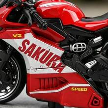Children's Alloy Motorcycle Toy, Realistic Racing Motorcycle Model, Desktop Collectible Display Gift - Multicolor - View 8