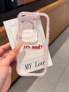 1件粉色英文「Yesand」個性化 2合1 極簡全包覆 TPU 防震手機殼，適用 Apple 18 17 16 15 14 13 12 11 Pro Max 保護殼 Air，兼容三星系列 - 彩色 - 查看 1