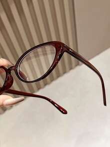 1 Pair Women's Cat Eye Red Premium Multi-Purpose Transparent Lens Glasses - Multicolor - View 4