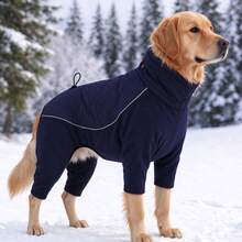 Quilted Winter Dog Jumpsuit, Warm Fleece Pet Coat, Full Leg Coverage, Soft Dog Jacket, Suitable For Small Medium Large Dogs - Multicolor - View 2