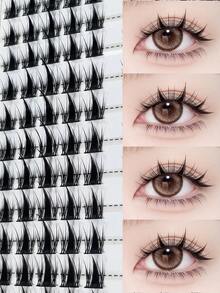 100pcs Large Capacity Self-Adhesive False Eyelash Clusters, Natural Lightweight Single Cluster False Eyelashes, Reusable Segmented Eyelashes, Suitable For Beginners DIY Daily Makeup - View 5