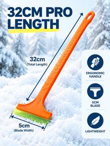 1/3pc 32cm Portable Car Ice Scraper, Ergonomic Non-Slip Handle, Plastic+PU Blade, T-Shaped 3-In-1 Snow Shovel, Wear-Resistant Blade, Removes Snow And Frost, Winter Car Windshield Snow Scraper, Suitable For Cars, Home, Garden - Snow Shovel - View 9