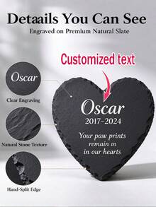 Custom Pet Memorial Slate Stone, Personalized Engraved Heart Marker For Dog Cat, Garden Remembrance Giften - Multicolor - View 11
