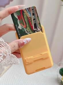 1pc Multifunctional Adhesive Phone Card Holder Stand, Self-Adhesive Back Card Sleeve, Portable Card Storage, Slouchy Desktop Phone Support Stand, Multiple Colors Available - Multicolor - View 6