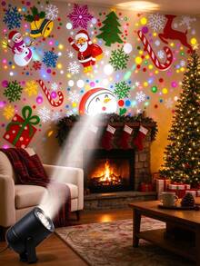 Christmas Theme LED Projector Light, Dynamic Rotating Multi-Pattern Light & Shadow, Multi-Angle Rotation, USB Powered, Ideal Choice For Holiday Room Decoration, Creative Holiday Atmosphere Decorative Gift, Suitable For Christmas And New Year - Projector Lamp - View 10