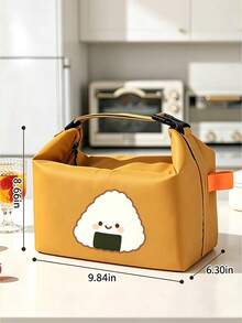 Bộ 2 túi đựng cơm trưa in hình viên cơm mặt cười dễ thương nhiều màu, túi giữ nhiệt đựng hộp bento cầm tay, túi đựng đồ dày dặn dung tích lớn di động cho học sinh, nhân viên văn phòng, mẹ bỉm, đi làm, dã ngoại và ăn ngoài trời - Túi đựng cơm hộp - Xem 5