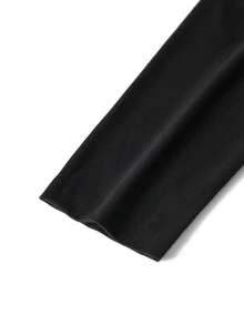 Setelan 2 Potong Pria Musim Semi/Gugur, Model Slim Fit, Bahu Reguler, Leher Bulat, Lengan Panjang, Kaos - Hitam - View 9