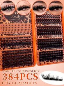 CMAYOME 384/396/520pcs Multi-Style Eyelash Set (Including Lower Lashes), Featuring "Wheat", "Fairy", "Anime", "Spiky", "C-Curl", "Slanted" Lash Clusters, Soft Fine Black Stems, Reusable Fox-Style Lashes, One Box Meets All Eye Makeup Needs, Includes Matching Tools, Best-Selling - Multicolor - View 17