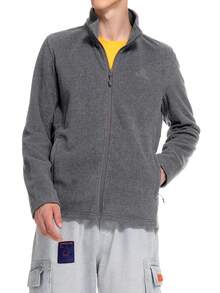 CAMEL CROWN Men's Fleece Jacket, Windproof Warm Sweatshirt, Thick Lining, Stand Collar Design - Ink Gray - View 7